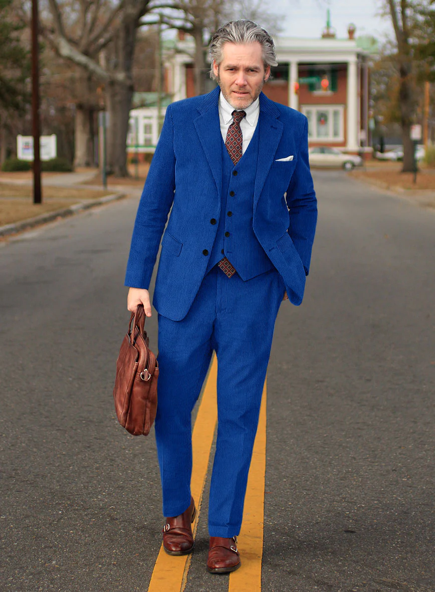 Bright Blue Corduroy Suit - Image 2
