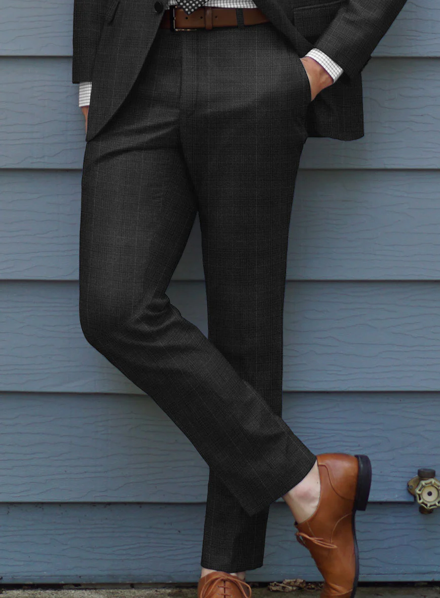 Bristol Alvaro Charcoal Checks Pants - Image 2