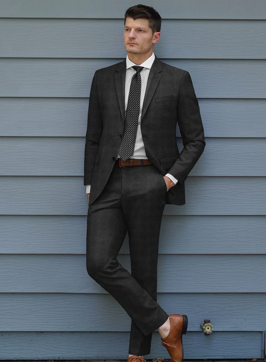 Bristol Alvaro Charcoal Checks Suit - Image 2