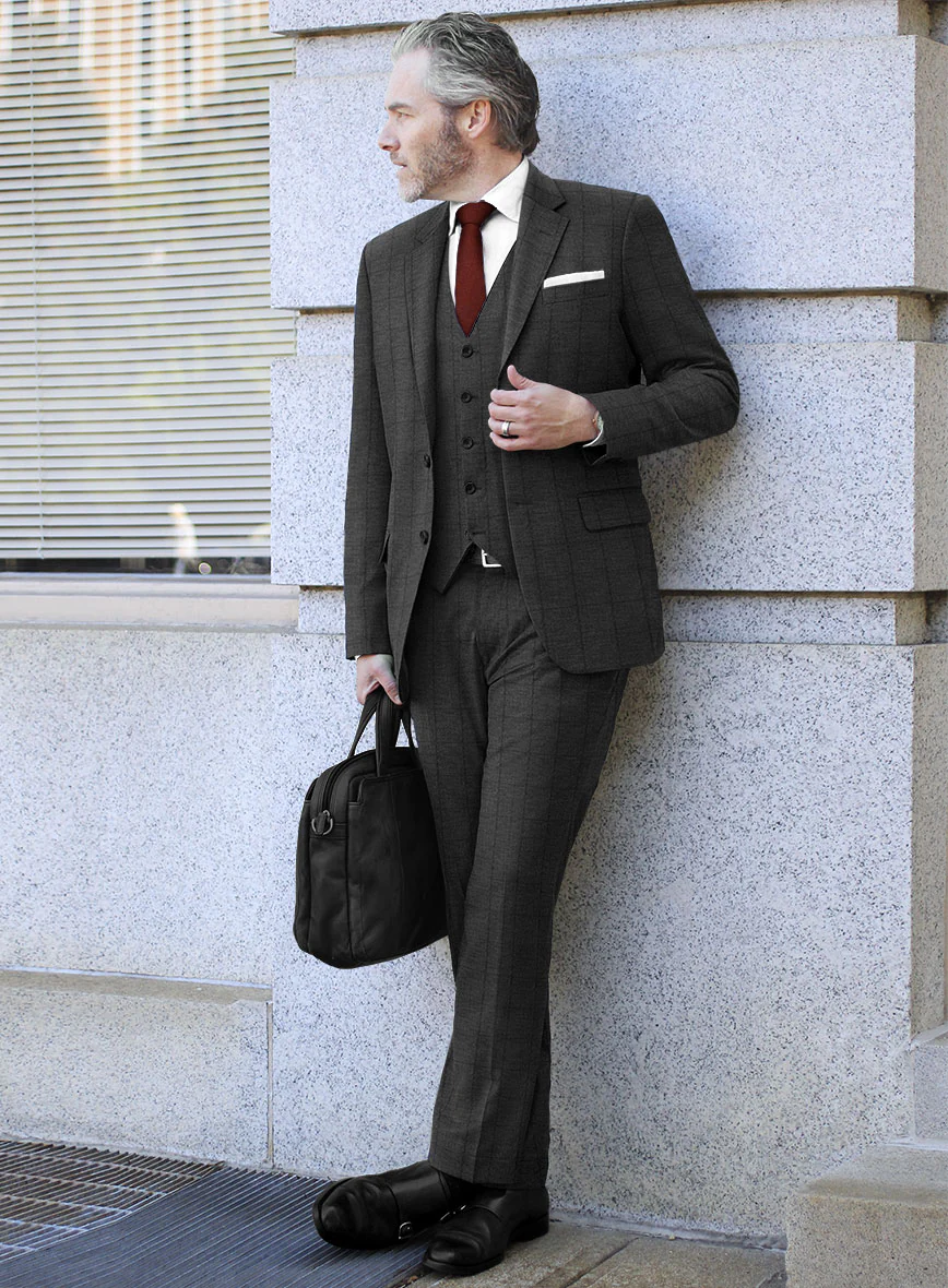 Bristol Anrico Charcoal Checks Suit - Image 3