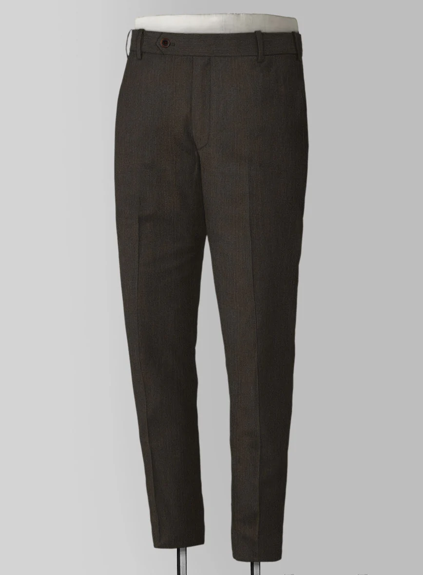 Bristol Brown Herringbone Pants - Image 2