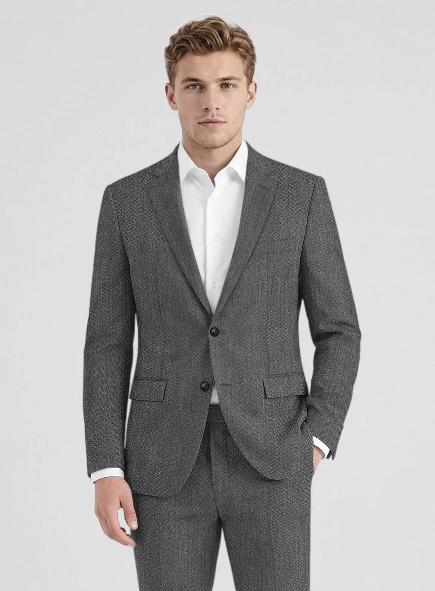 Bristol Gray Herringbone Jacket - Image 2