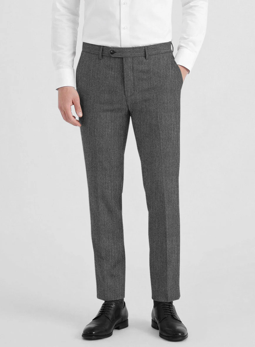 Bristol Gray Herringbone Pants