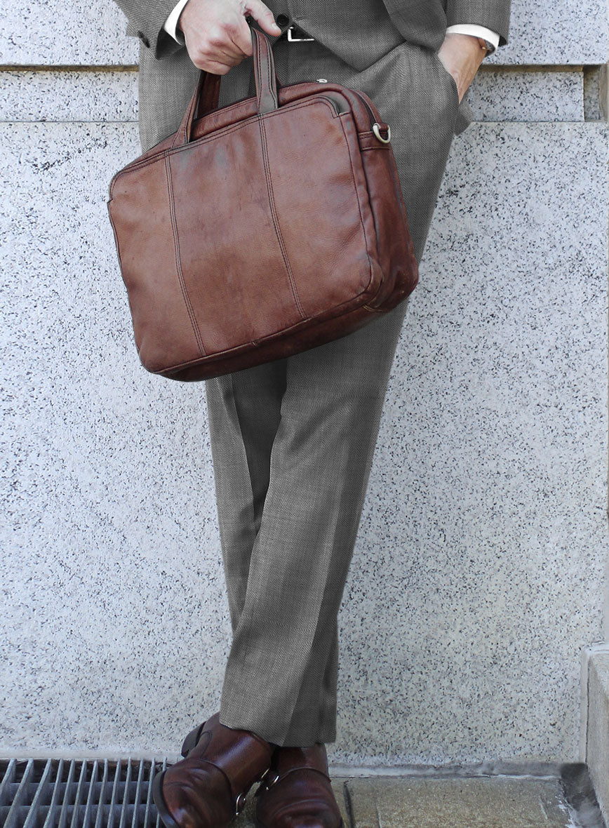 Bristol Light Gray Sharkskin Pants - Image 2