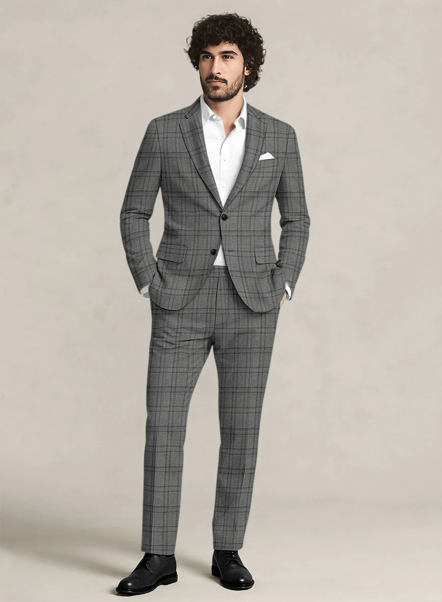 Bristol Marmo Gray Windowpane Suit