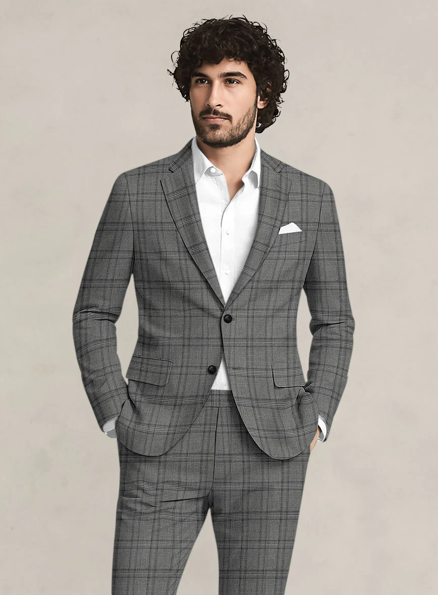 Bristol Marmo Gray Windowpane Suit - Image 3