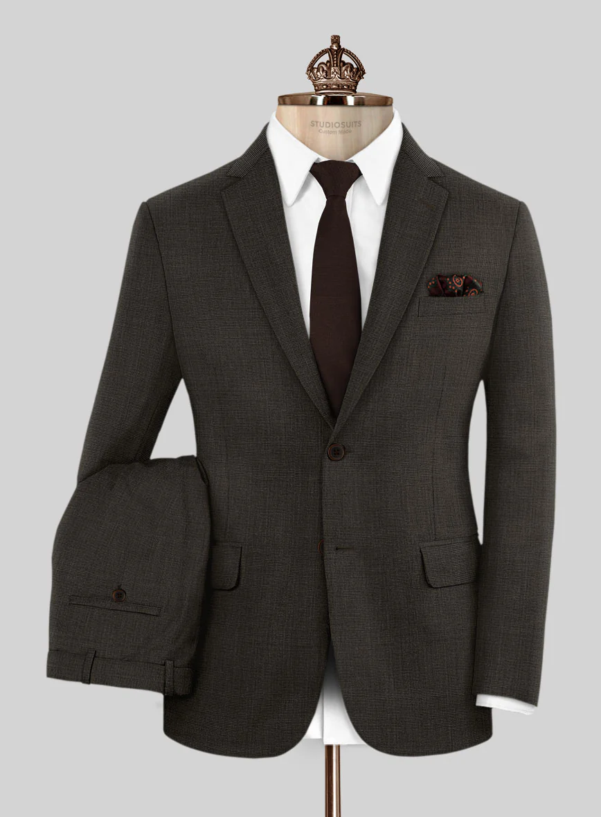 Bristol Nailhead Brown Suit