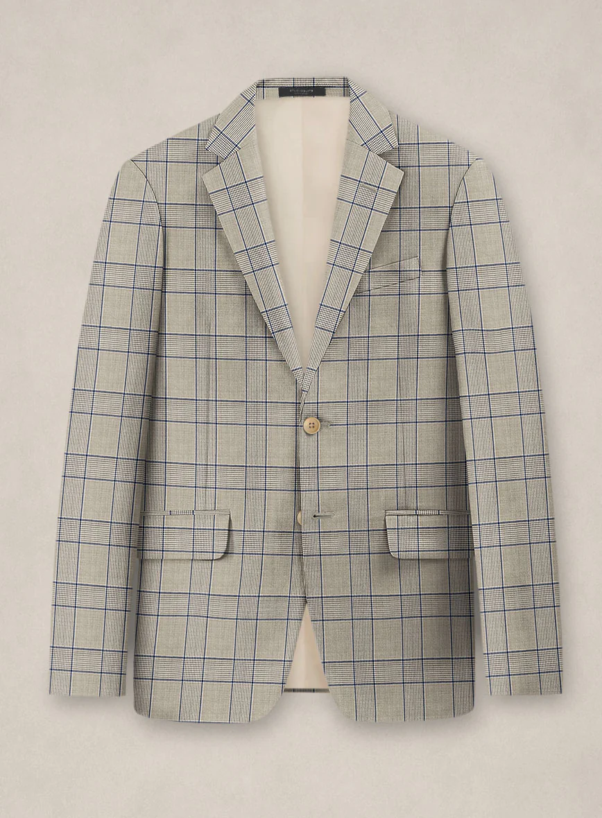 Bristol Stone Beige Windowpane Jacket