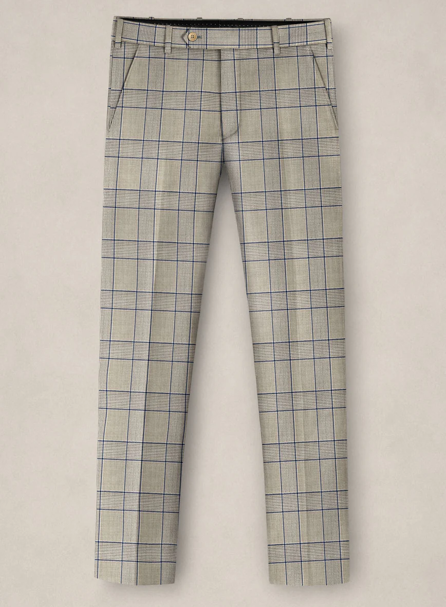 Bristol Stone Beige Windowpane Pants - Image 2