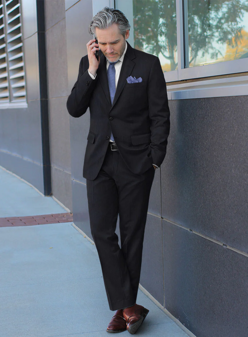 Bristol Umino Dark Blue Herringbone Suit - Image 2