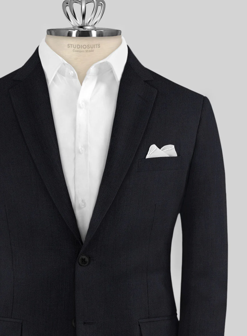 Bristol Umino Dark Blue Herringbone Suit - Image 4