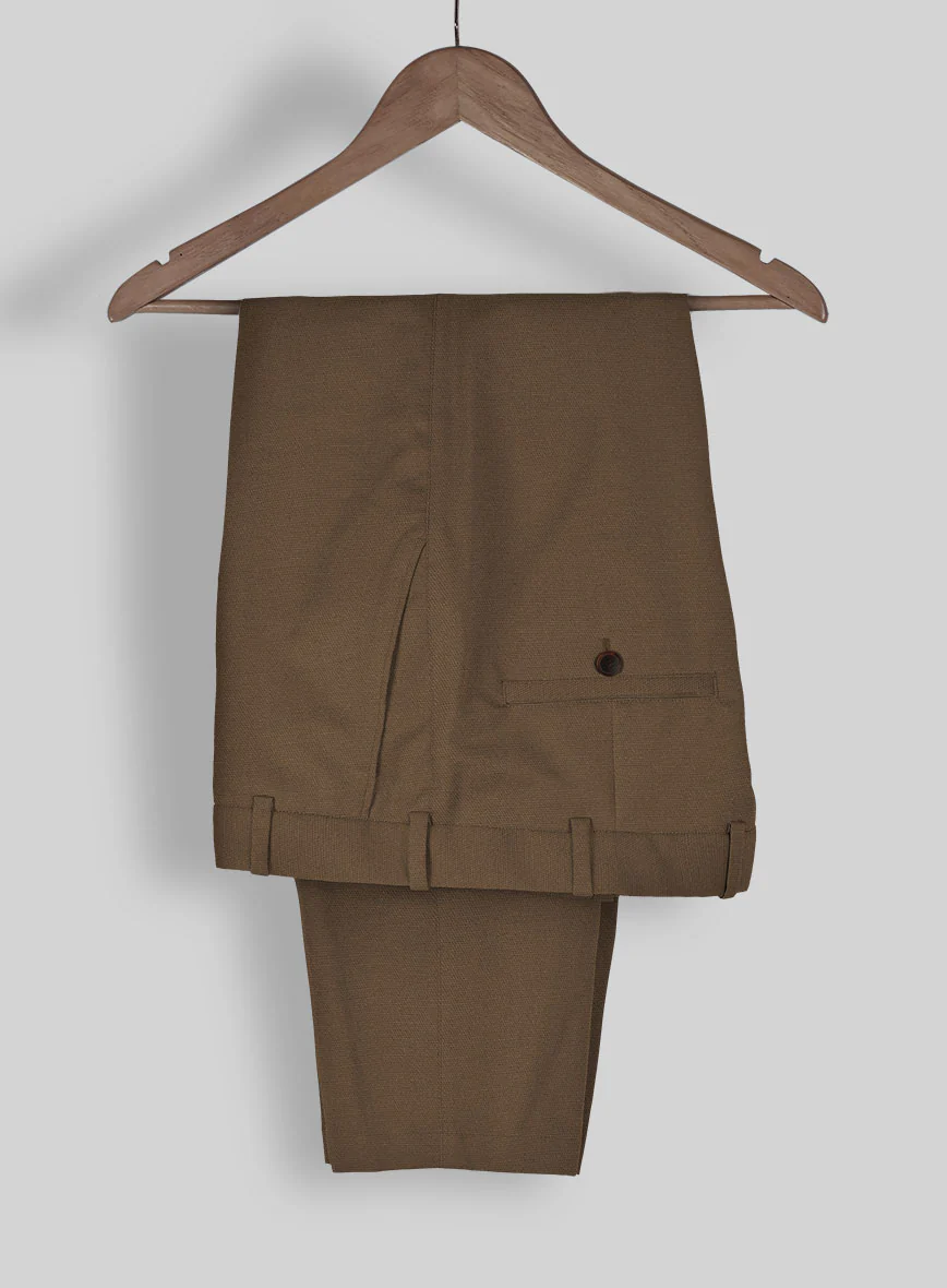 Brown Feather Cotton Canvas Stretch Pants - Image 2