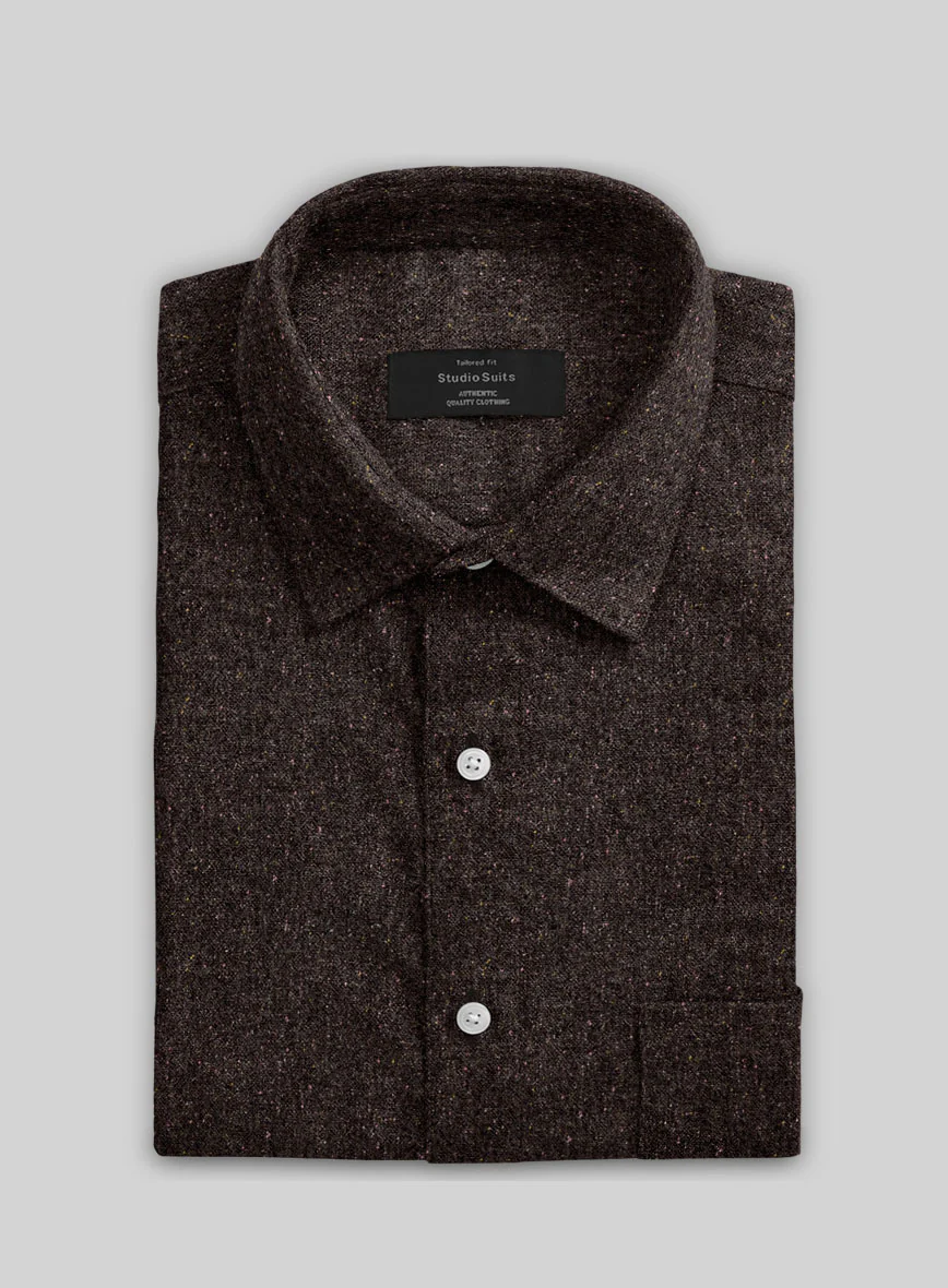 Brown Flecks Donegal Tweed Shirt
