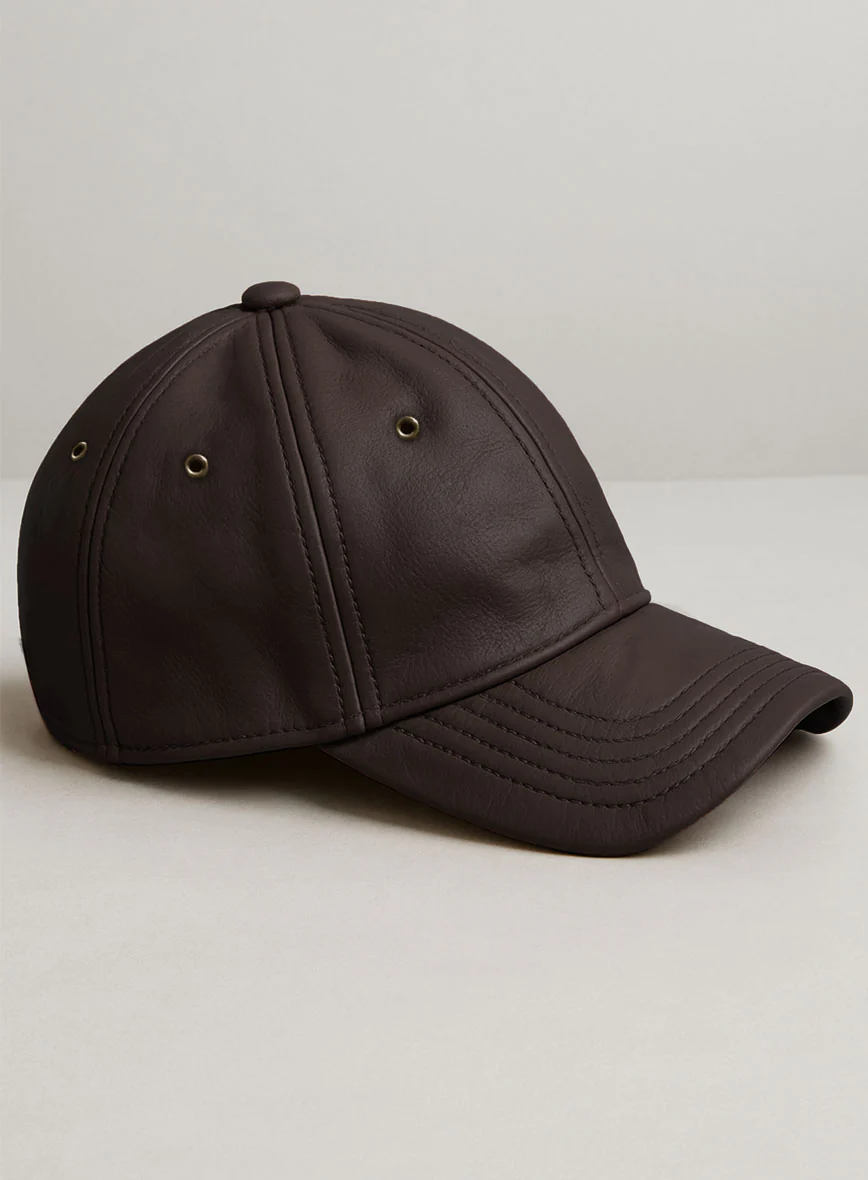 Brown Leather Sport Cap
