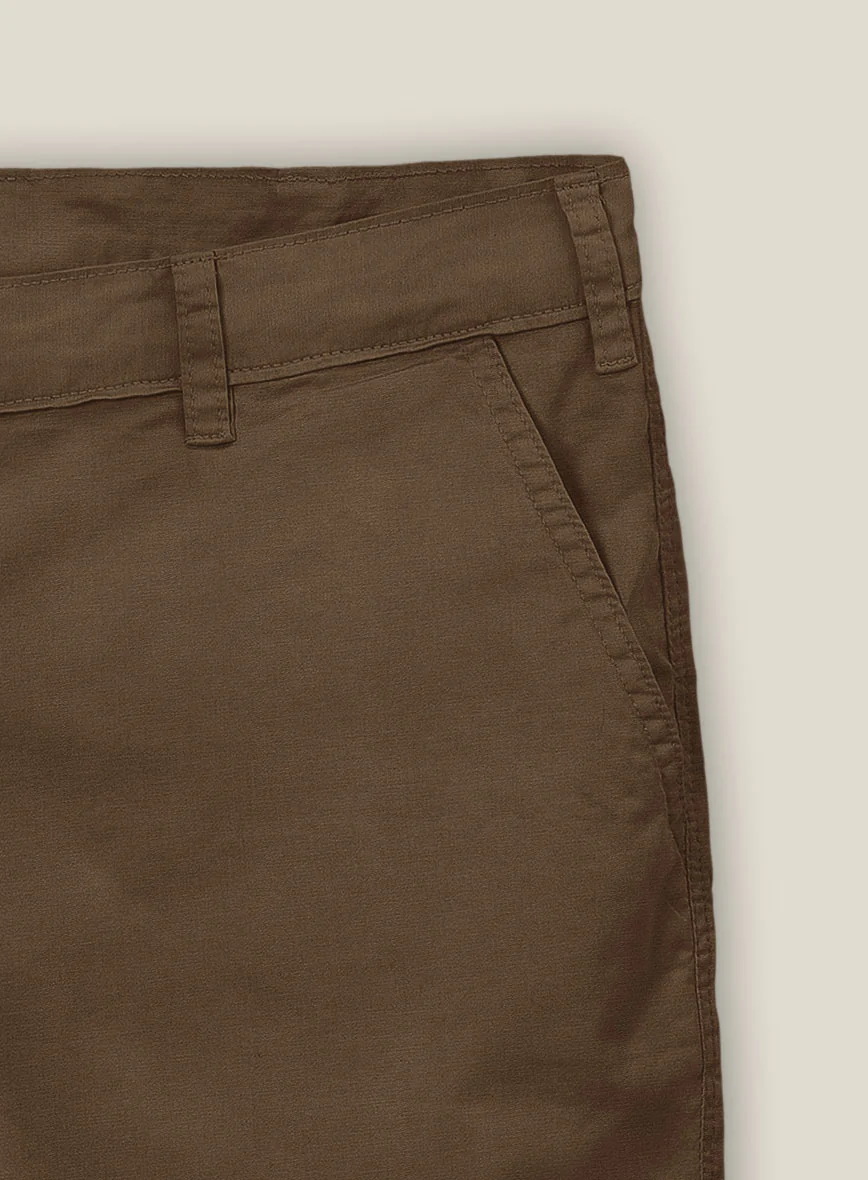 Brown Stretch Chino Shorts - Image 3