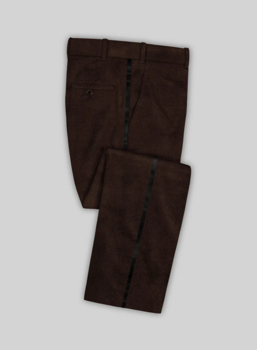 Brown Velvet Double Breasted Tuxedo Suit - Image 6