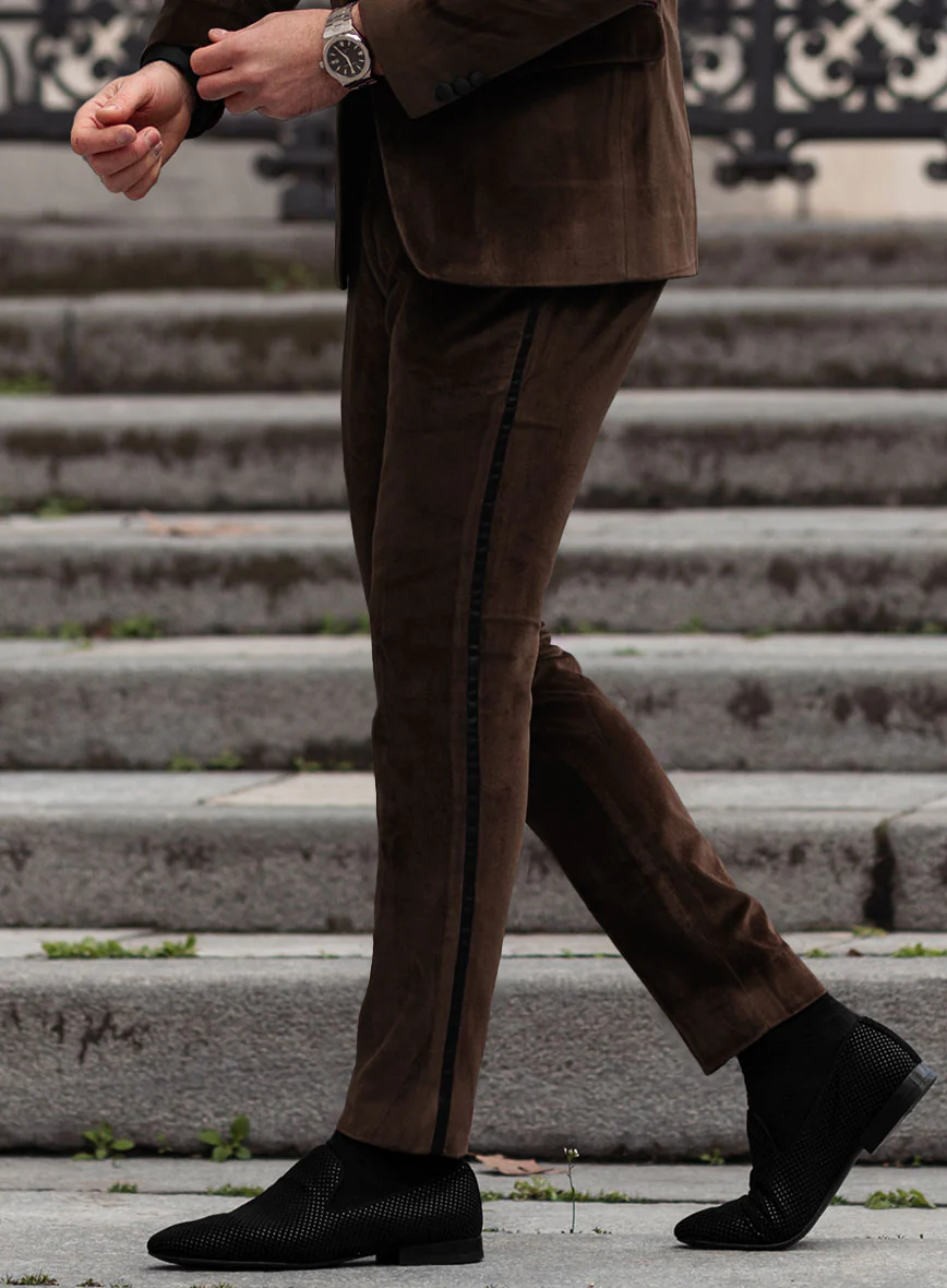Brown Velvet Tuxedo Suit - Image 6