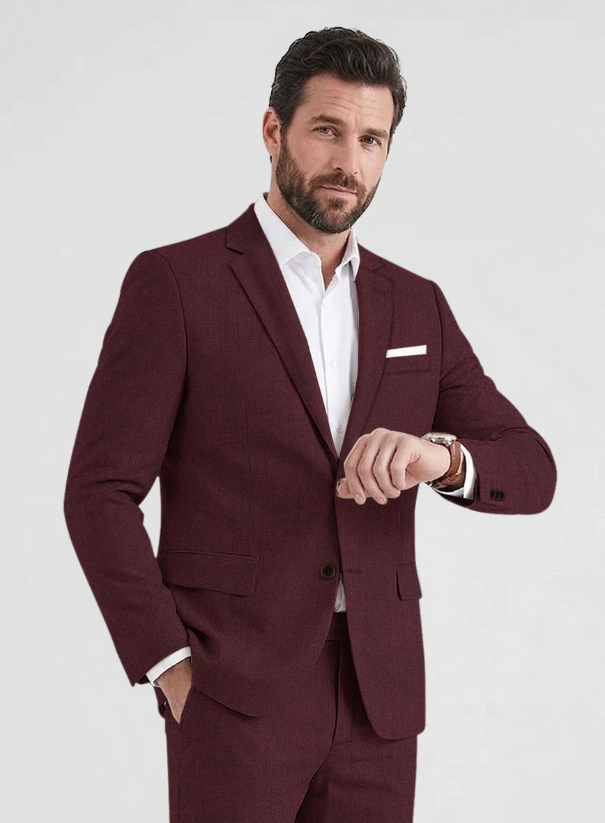 Burgundy Wool Jacket - Image 2