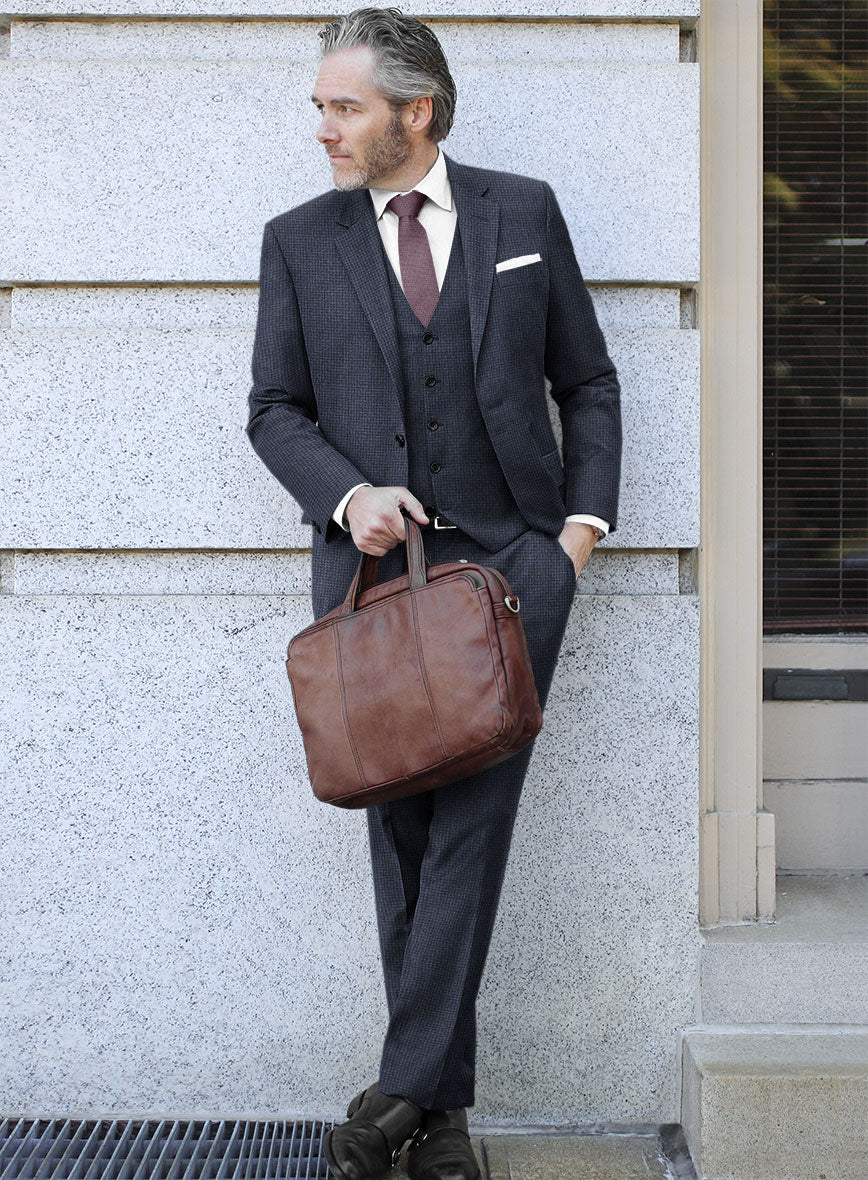 Caccioppoli Arixa Houndstooth Blue Wool Suit - Image 2