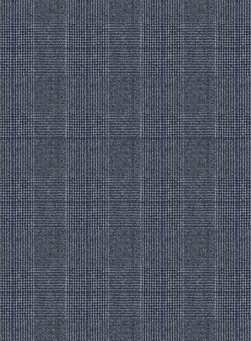 Caccioppoli Carpa Glen Blue Wool Pants - Image 3