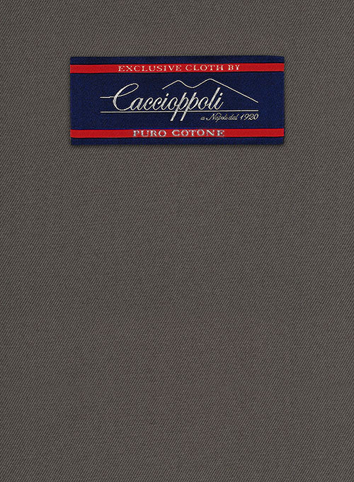 Caccioppoli Cotton Drill Dark Taupe Pants - Image 2