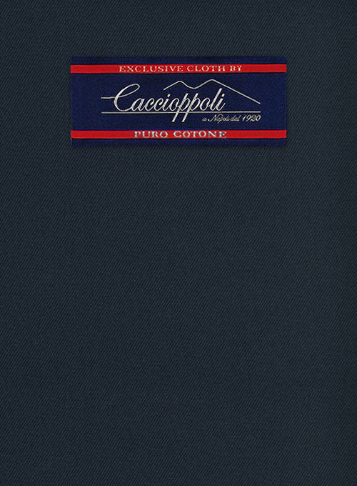 Caccioppoli Cotton Gabardine Dark Blue Pants - Image 2