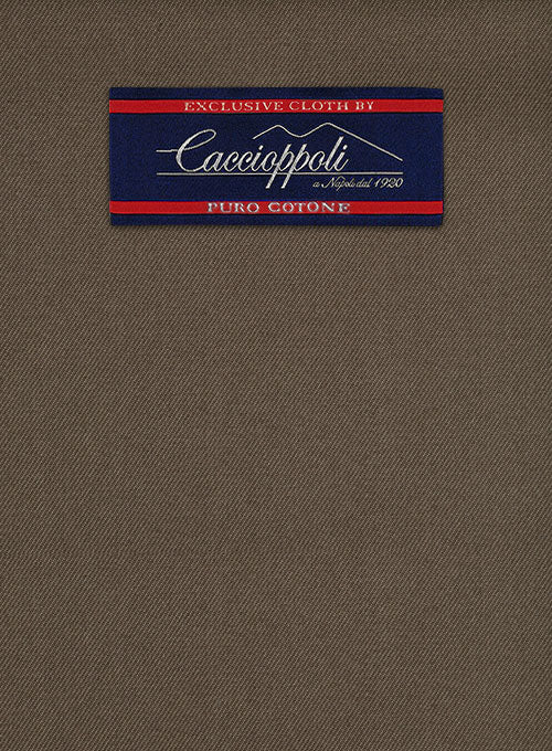 Caccioppoli Cotton Gabardine Dark Brown Jacket - Image 2