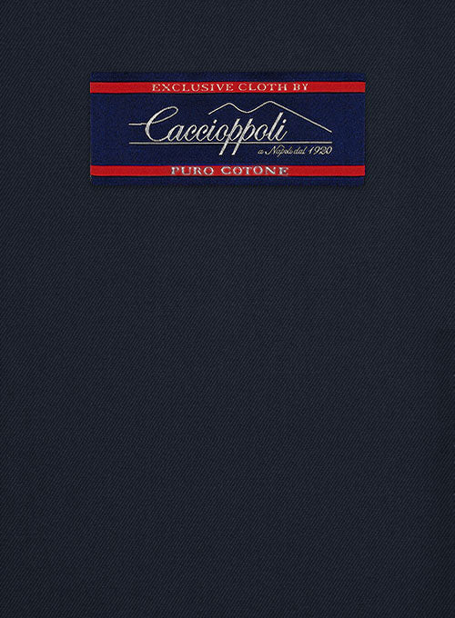 Caccioppoli Cotton Gabardine Navy Blue Pants - Image 2
