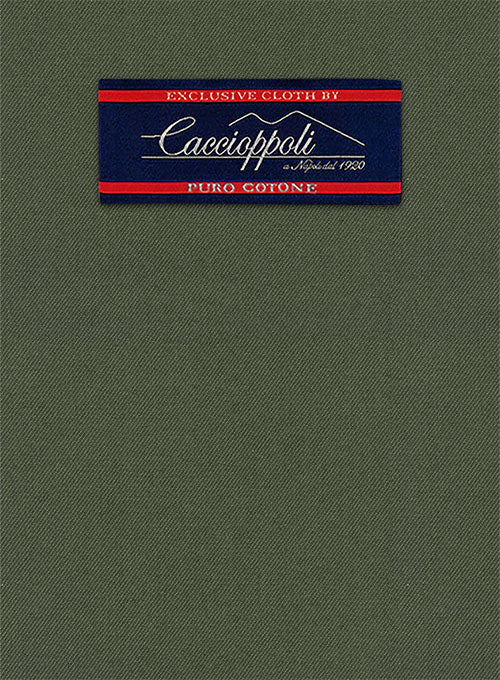 Caccioppoli Cotton Gabardine Oak Green Jacket - Image 2