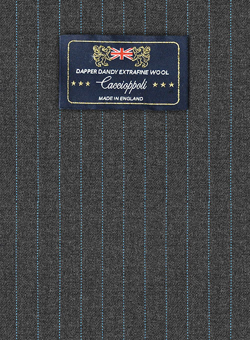 Caccioppoli Dapper Dandy Fione Charcoal Wool Suit - Image 2