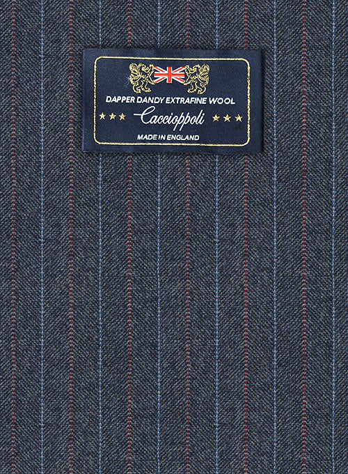 Caccioppoli Dapper Dandy Ortego Indigo Blue Wool Pants - Image 7