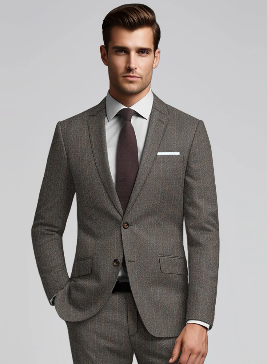 Caccioppoli Dapper Dandy Tafa Brown Wool Jacket - Image 2