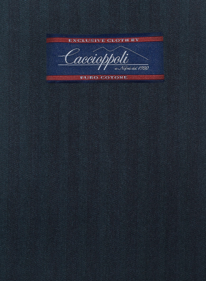 Caccioppoli Herringbone Blue Cotton Jacket - Image 3