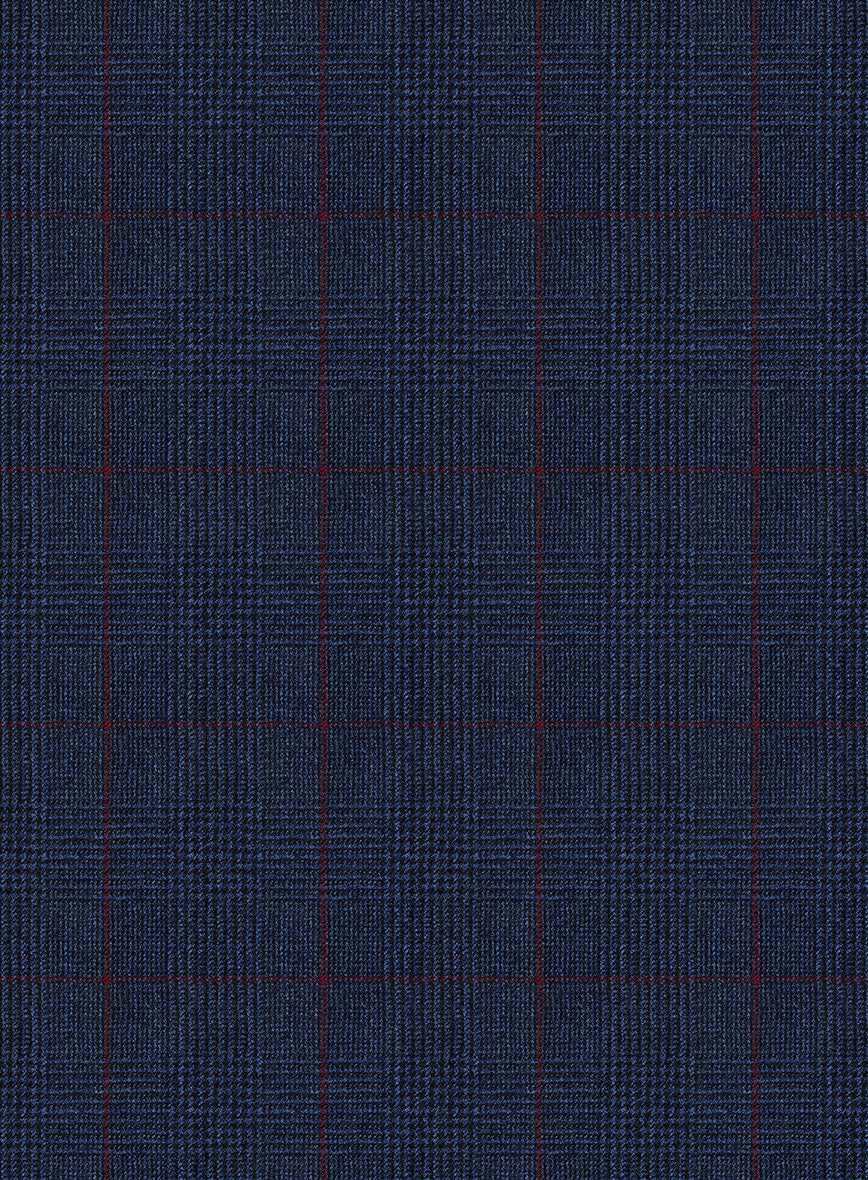 Caccioppoli Lavide Glen Blue Wool Pants - Image 3