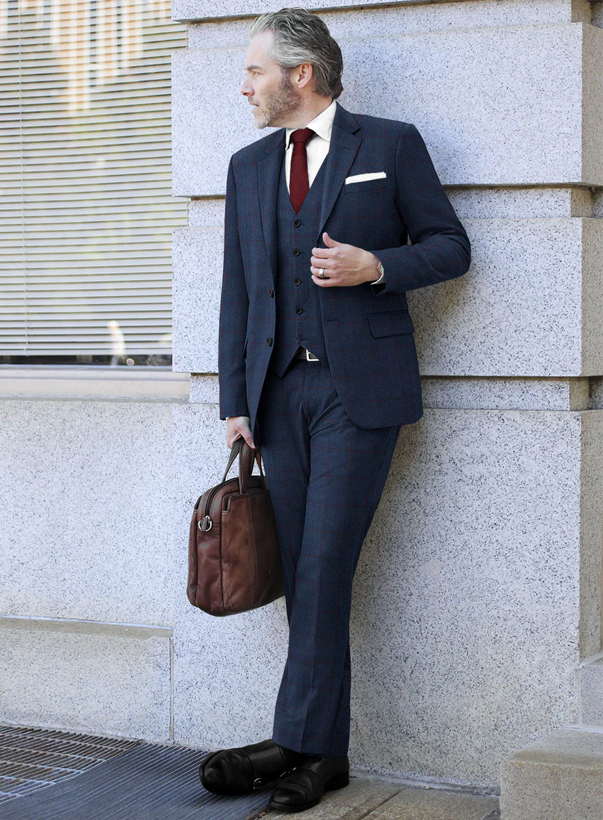 Caccioppoli Lavide Glen Blue Wool Suit - Image 2