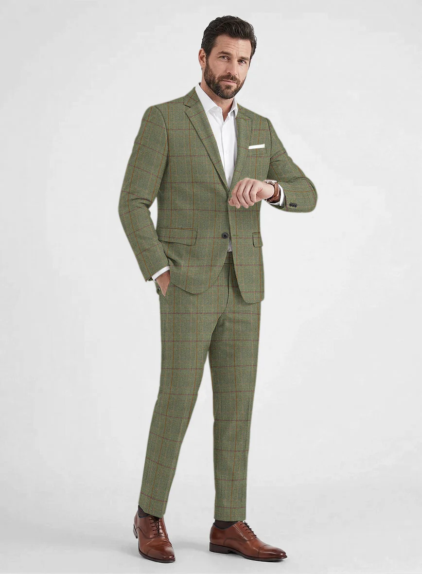 Caccioppoli Omari Glen Green Wool Suit