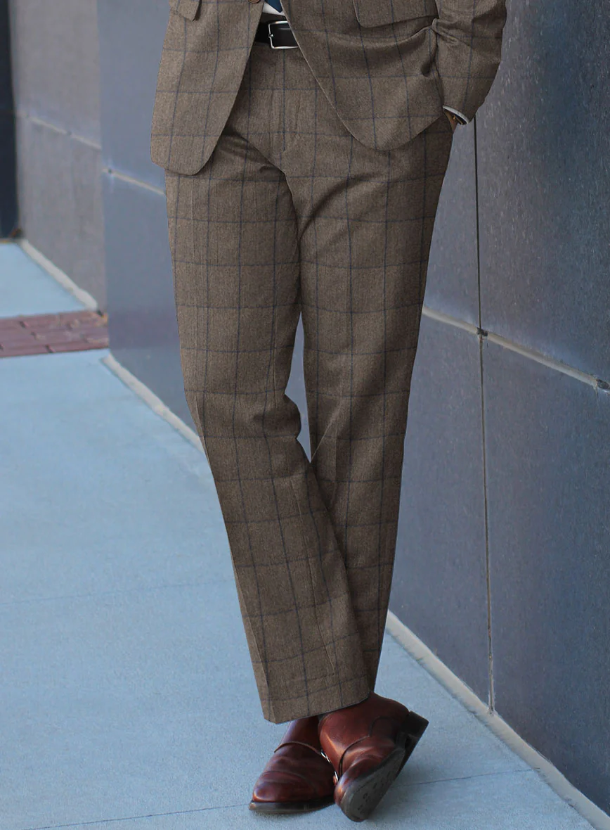 Caccioppoli Orenzo Brown Wool Pants - Image 2