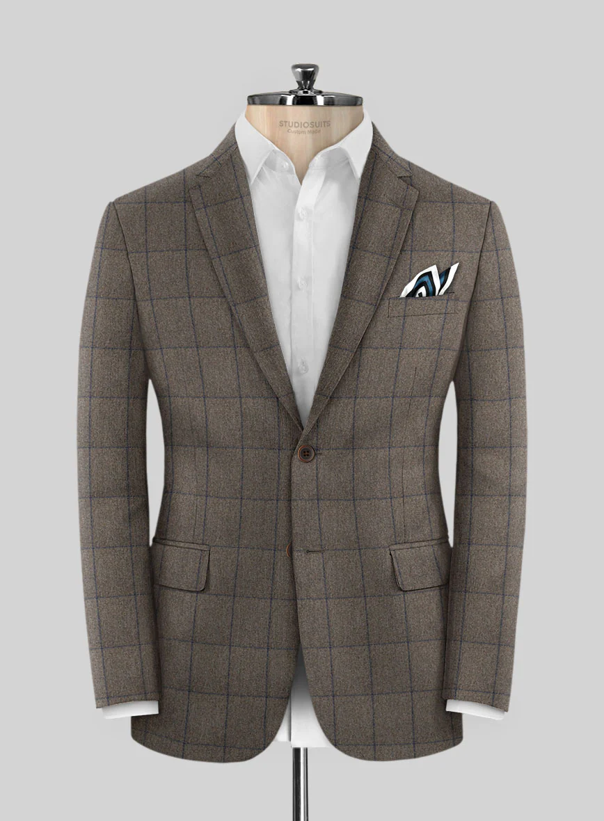 Caccioppoli Orenzo Brown Wool Suit - Image 3