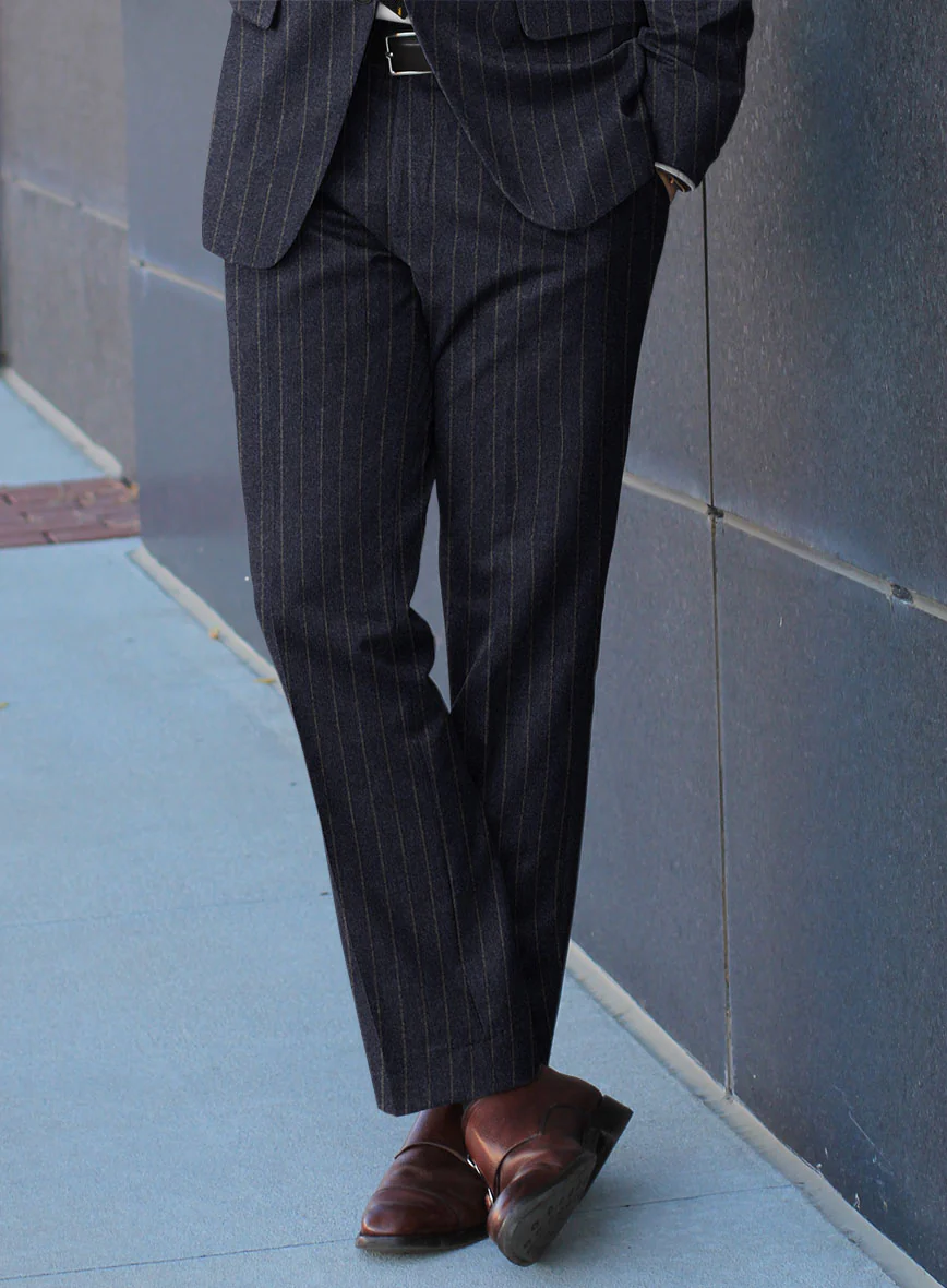 Caccioppoli Paollo Dark Blue Wool Pants - Image 2