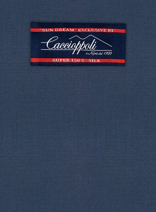 Caccioppoli Sun Dream Amango Flat Blue Wool Silk Suit - Image 2