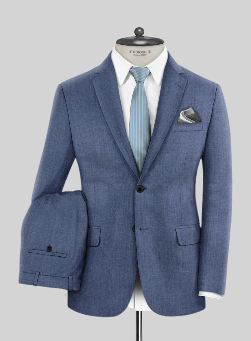 Caccioppoli Sun Dream Angres Dusk Blue Wool Suit