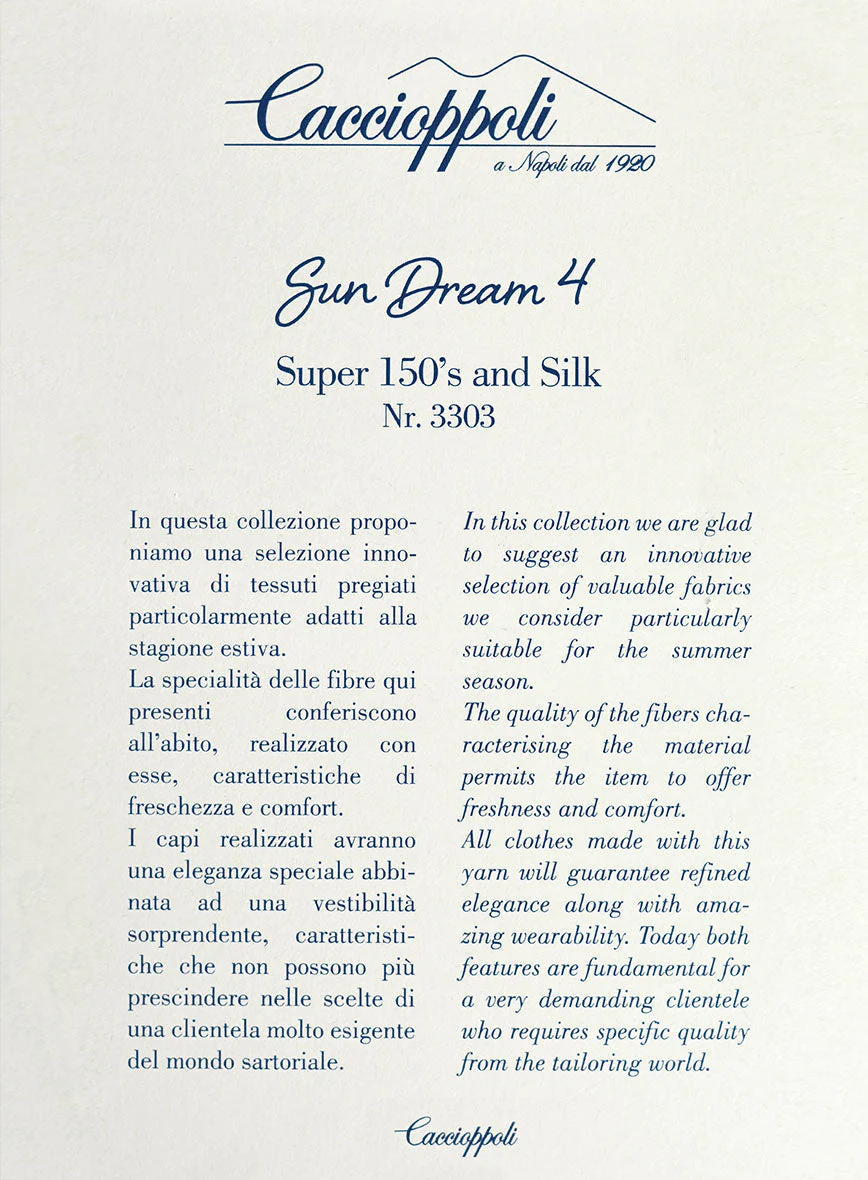 Caccioppoli Sun Dream Angres Dusk Blue Wool Suit - Image 8