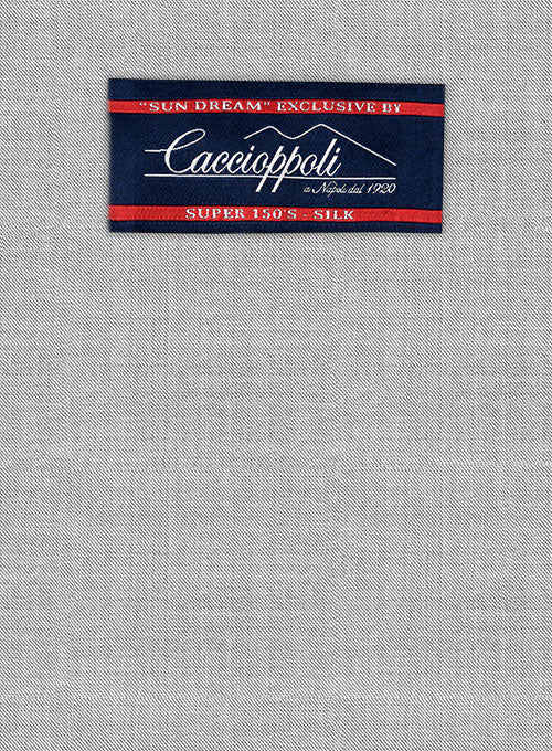 Caccioppoli Sun Dream Anzola Light Gray Wool Silk Pants - Image 5