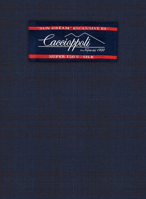Caccioppoli Sun Dream Artado Blue Wool Silk Pants - Image 5