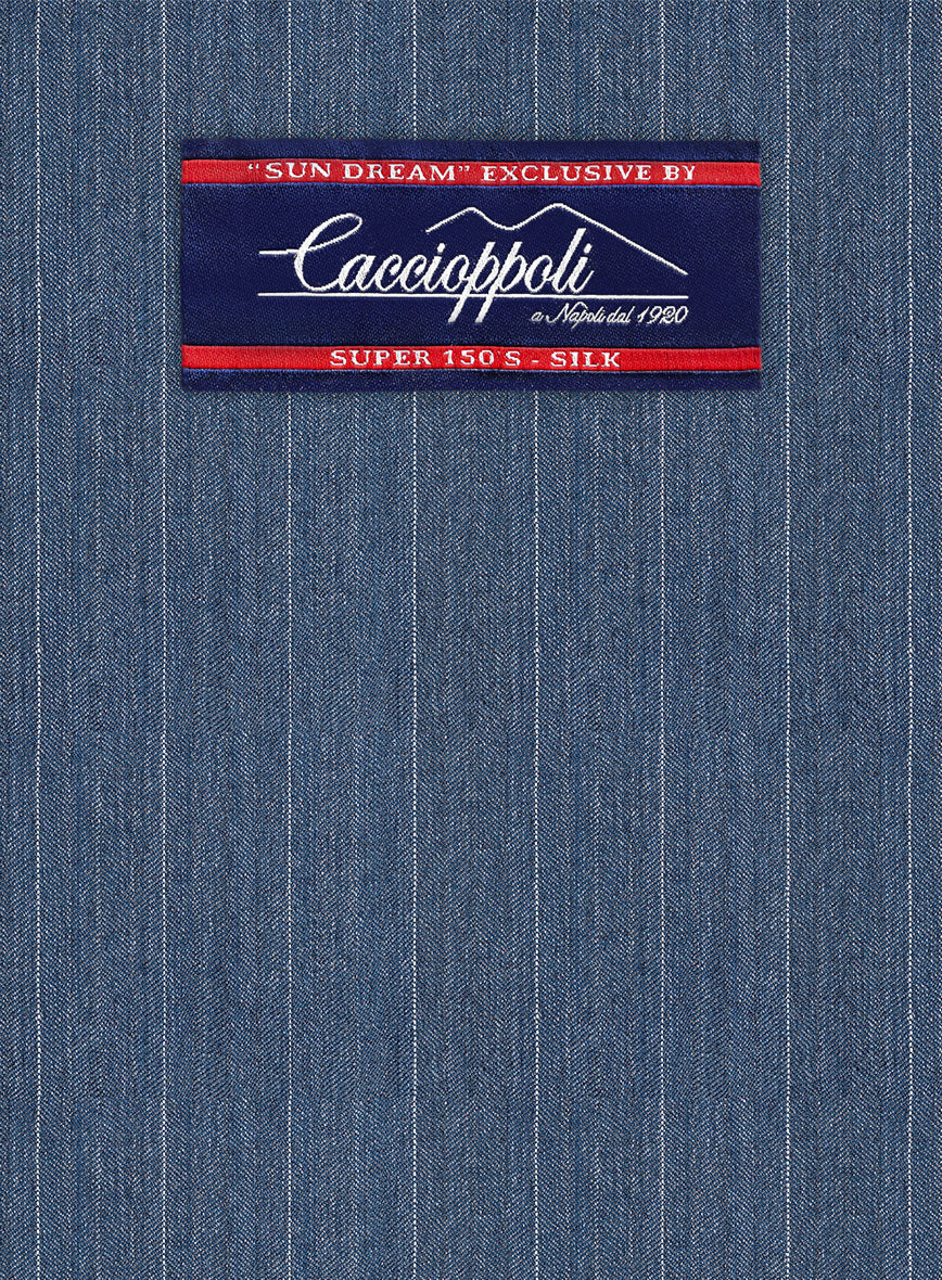 Caccioppoli Sun Dream Bansco Blue Wool Silk Suit - Image 6