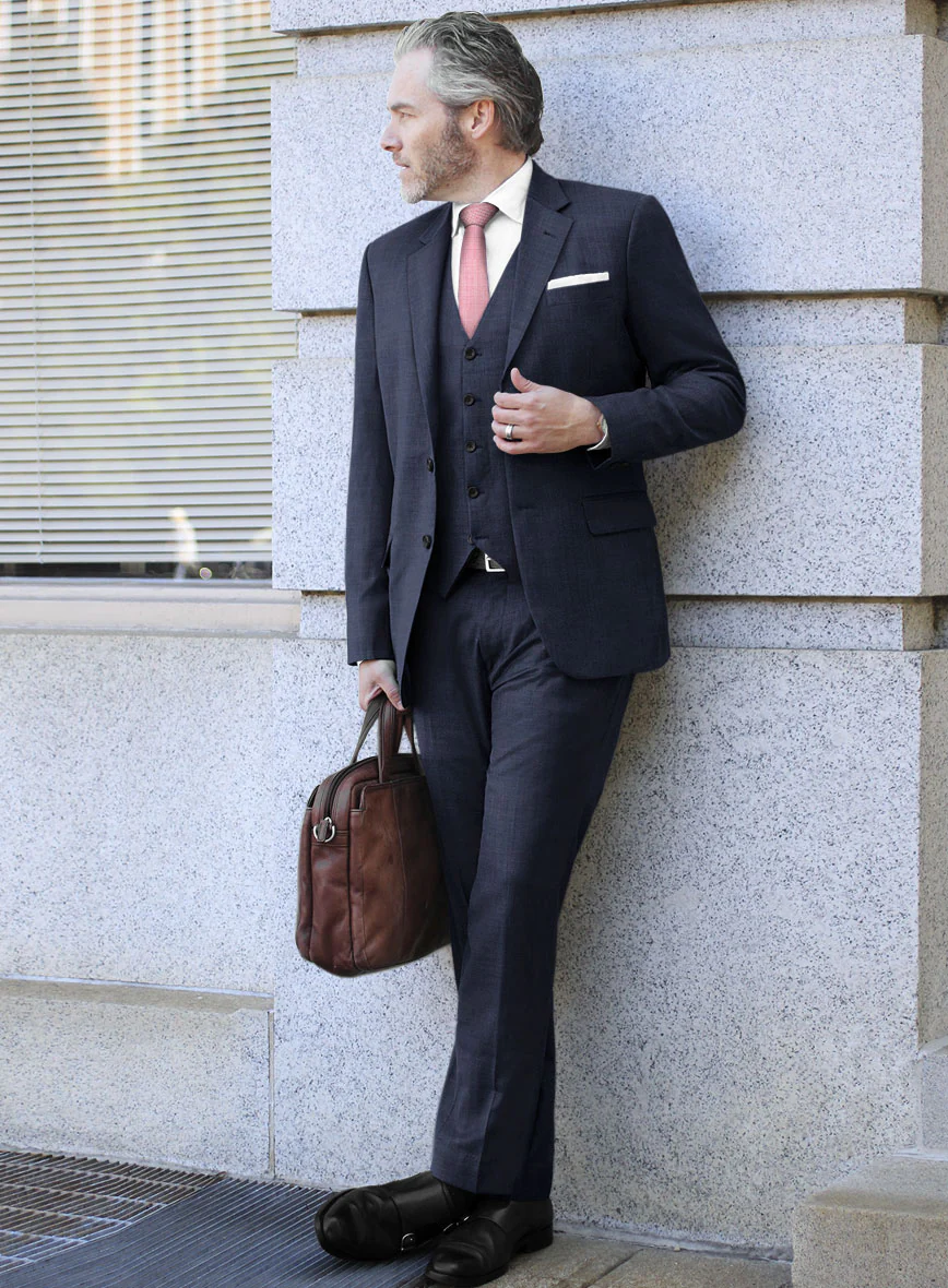 Caccioppoli Sun Dream Brinco Blue Wool Silk Suit - Image 2