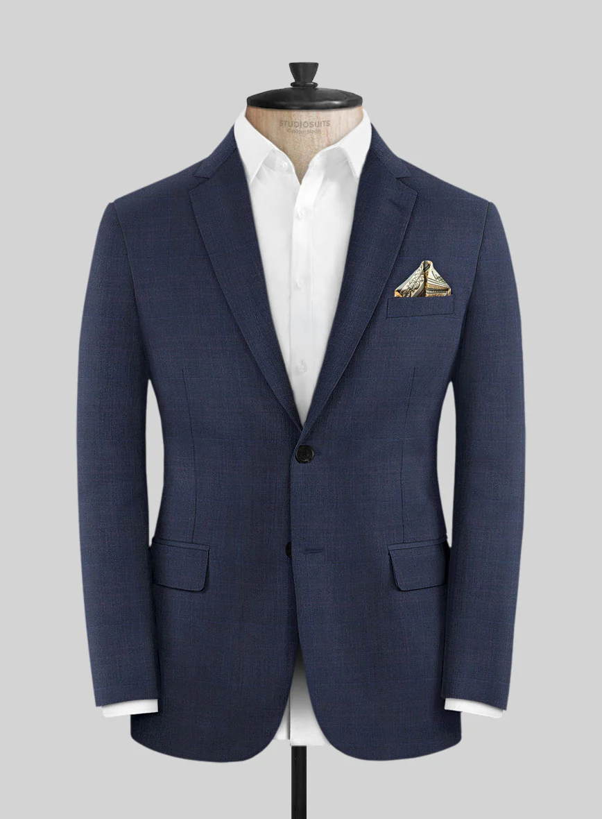 Caccioppoli Sun Dream Brinco Blue Wool Silk Suit - Image 3