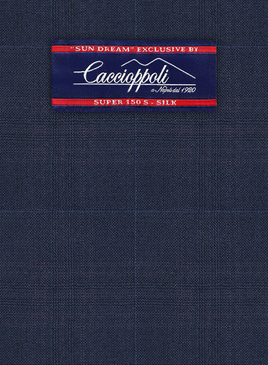 Caccioppoli Sun Dream Brinco Blue Wool Silk Suit - Image 6