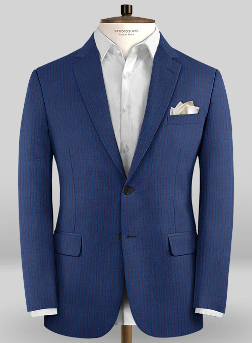 Caccioppoli Sun Dream Calgio Royal Blue Wool Silk Suit - Image 3