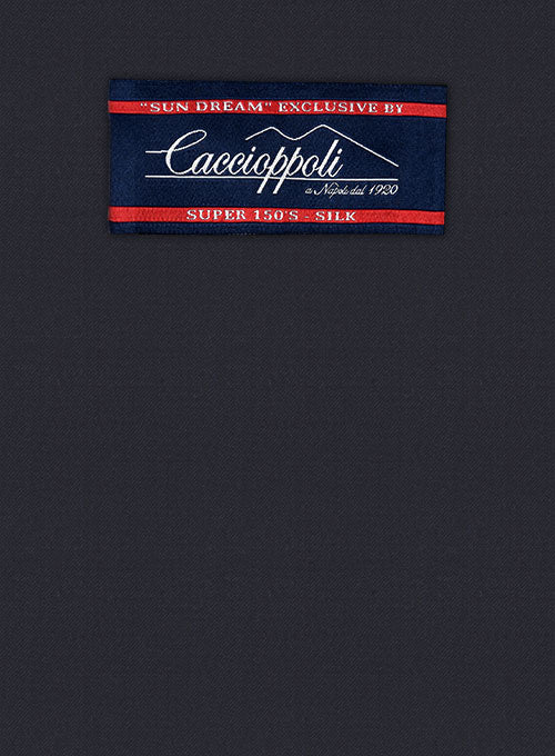 Caccioppoli Sun Dream Dark Navy Blue Wool Silk Pants - Image 5